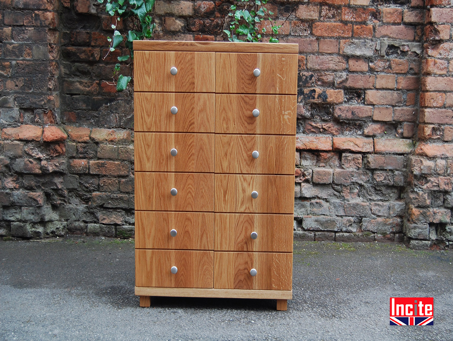 Custom British Handmade American Oak Chest Of Drawers